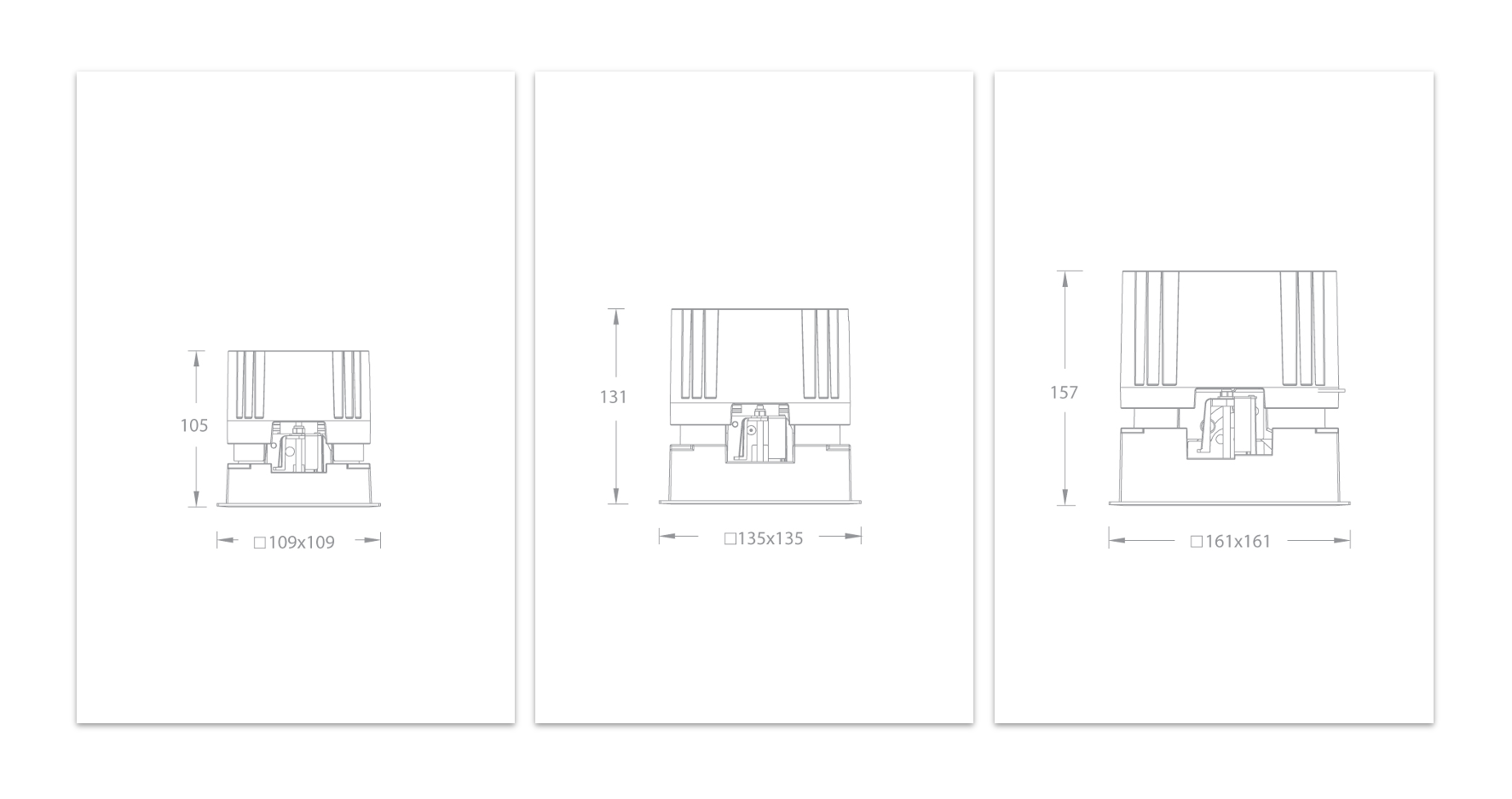 Line drawing of VOLTA square fixed series