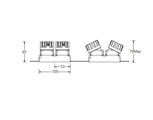 ELANA PRO Square Recessed Narrow Dual