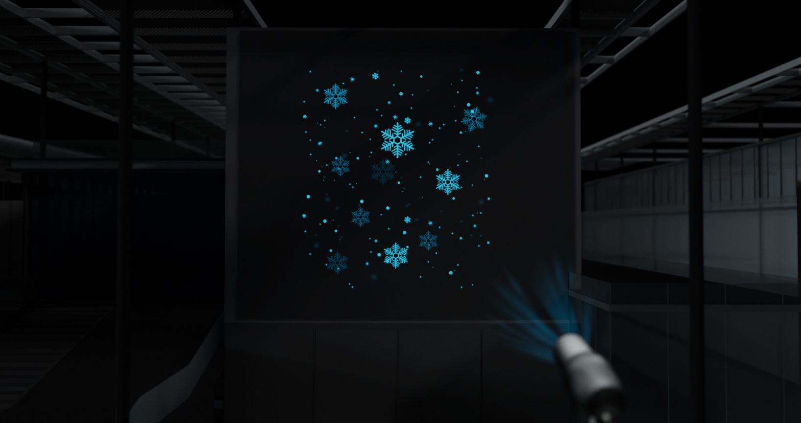 Gray GOBO plate synchronized with RGBW luminaires for artistic ambience creation