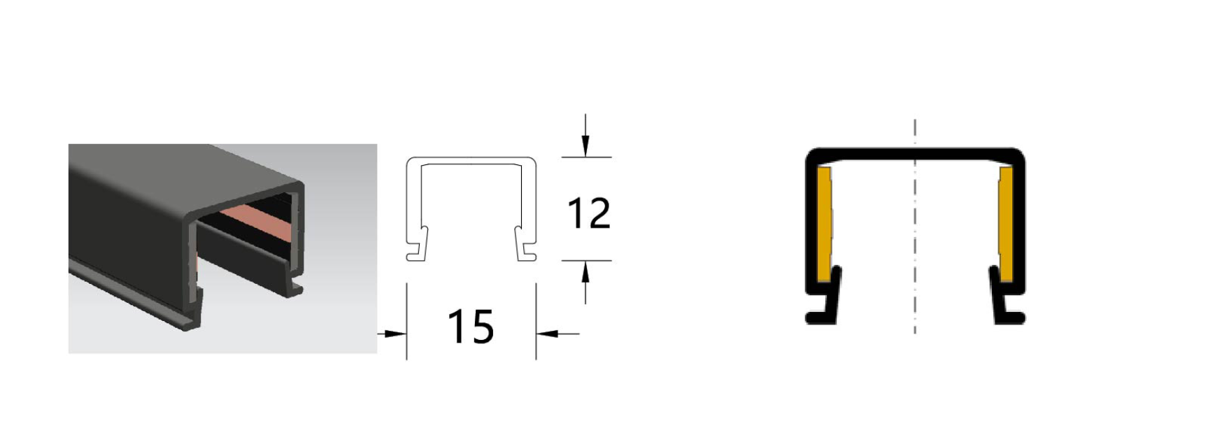 Ultra-slim, compact track profile.