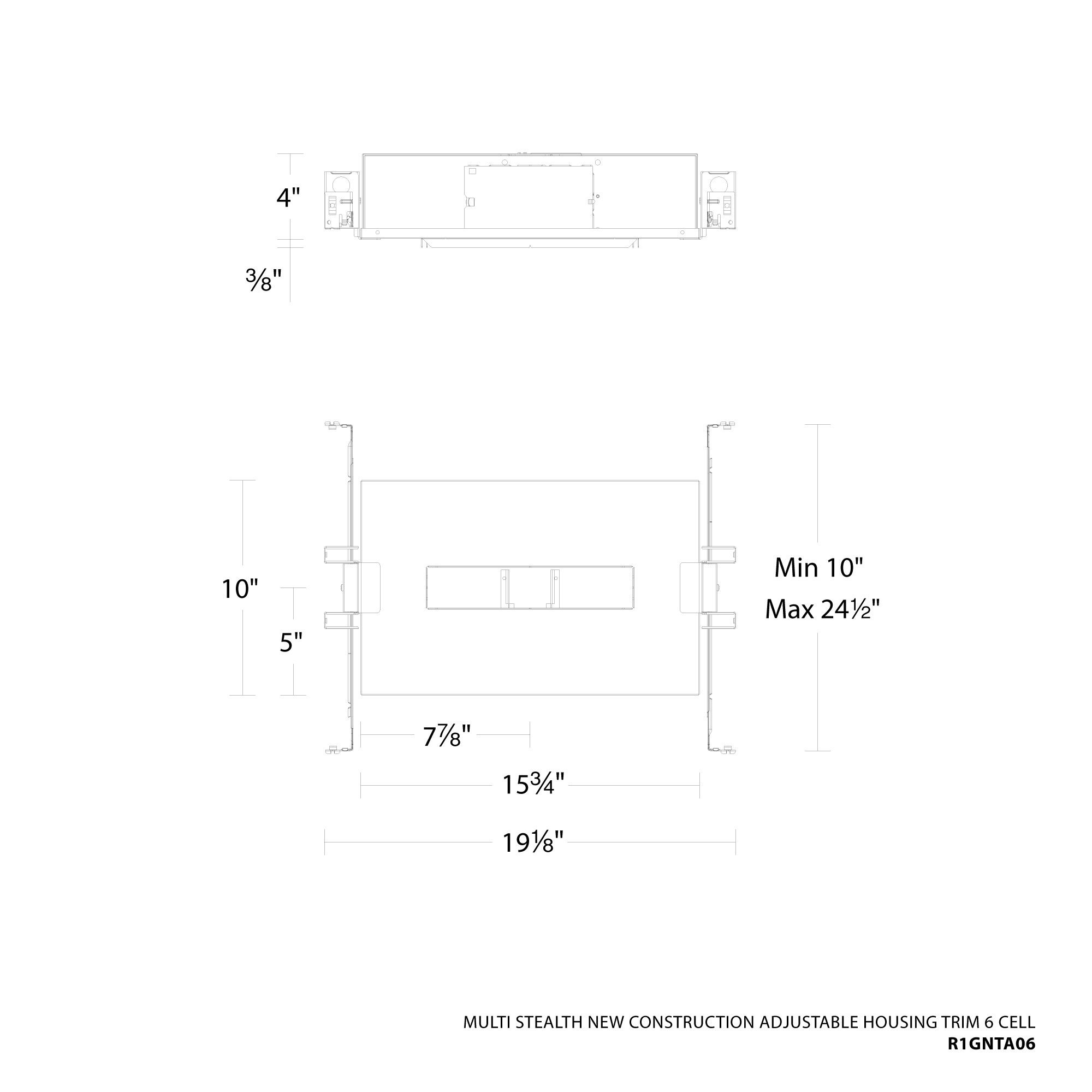 Multi Stealth New Construction Adjustable Housing Trim