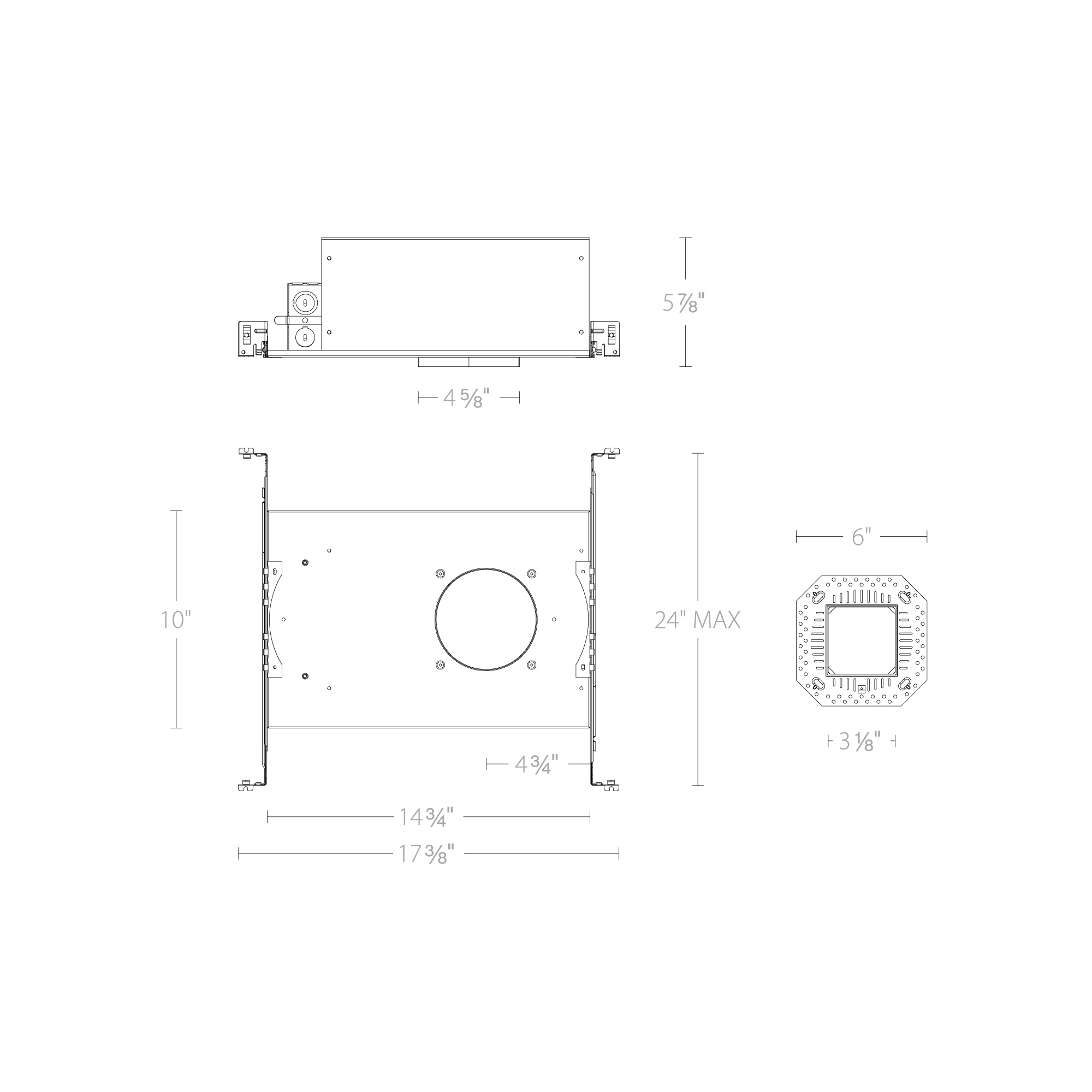 FQ 4″ New Const Housing Trimmed / Trimless, Round / Square