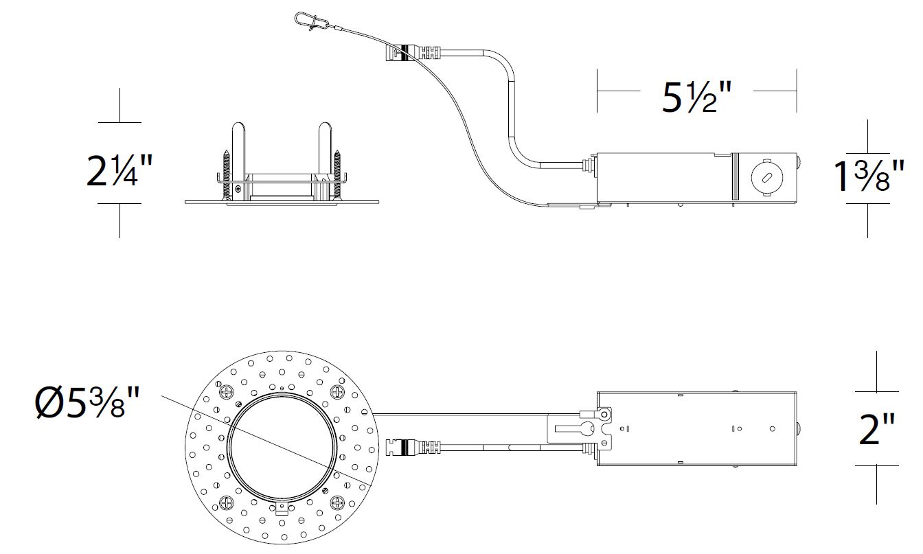 FQ 2″ Remodel Housing Trimmed / Trimless Non-IC