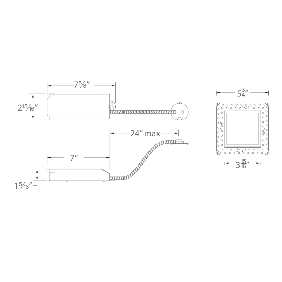 Volta 2″ Remodel Housing Invisible Trim Square