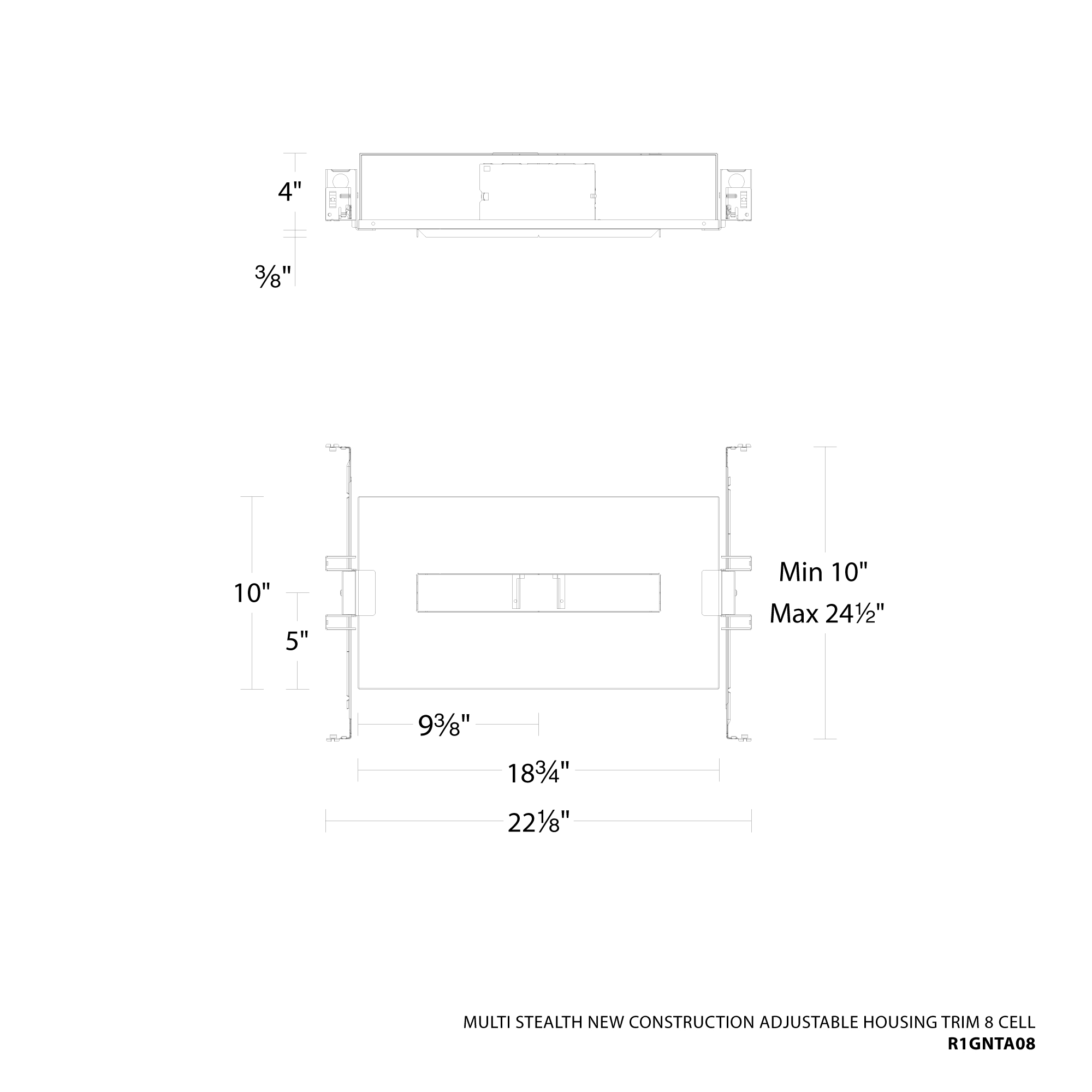 Multi Stealth New Construction Adjustable Housing Trim