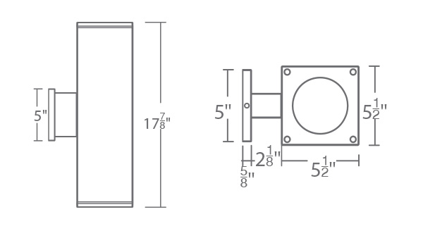 Cube Architectural 6" Double Wall Mount