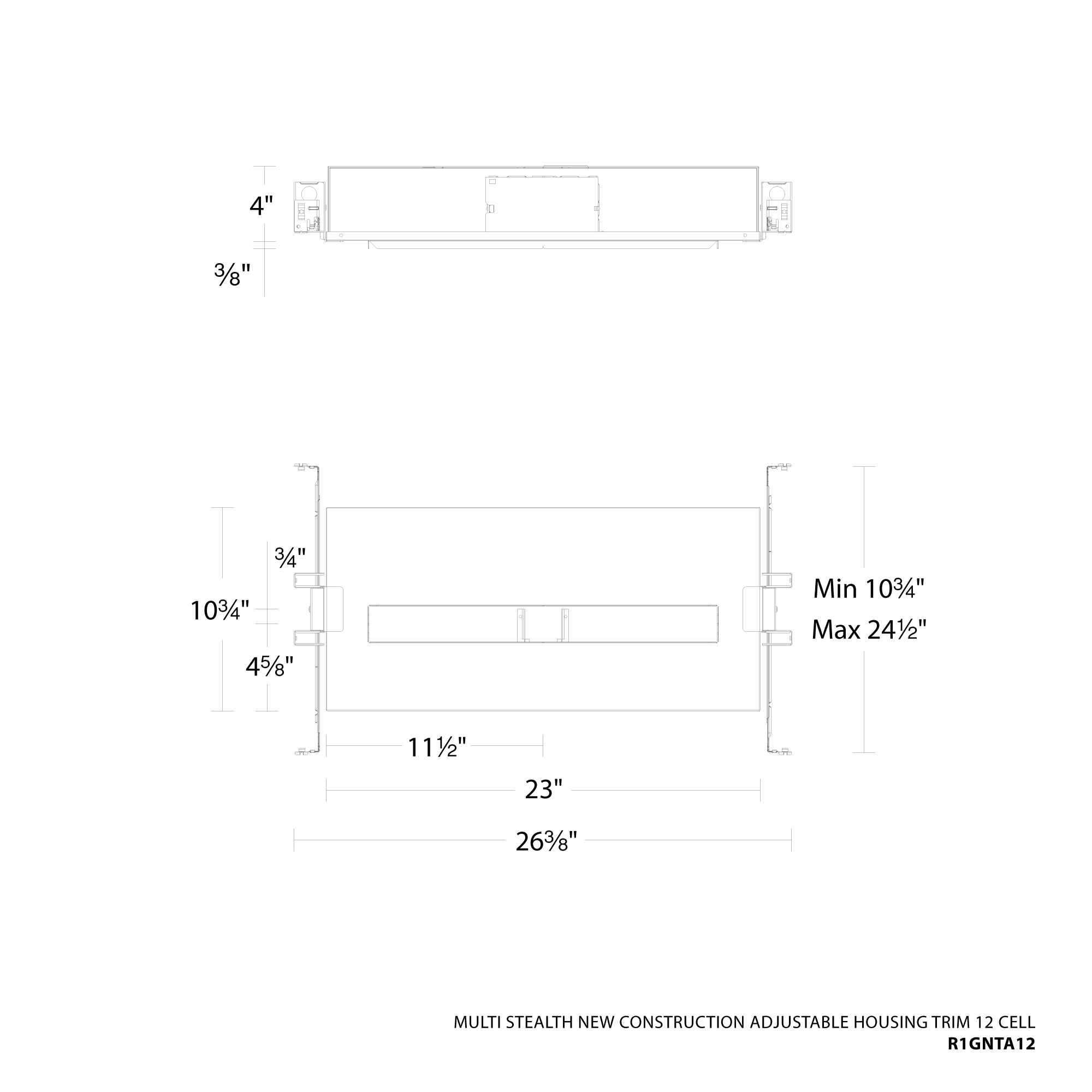 Multi Stealth New Construction Adjustable Housing Trim