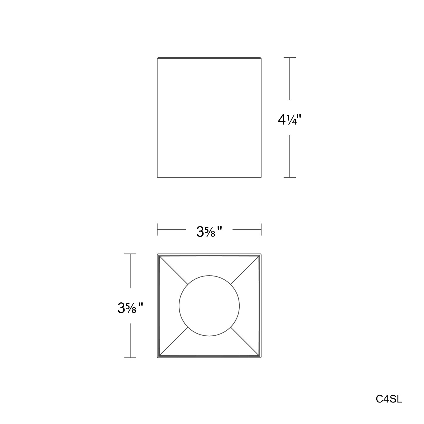 Zoron 5CCT Ceiling Mount Trimless - Square