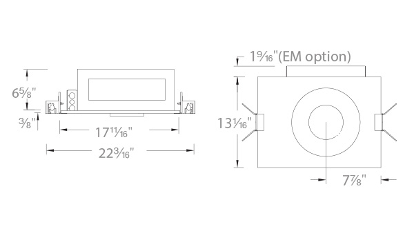Volta 4.5″ New Construction Housing Trimless Round