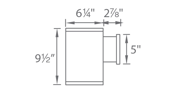 Tube Architectural 6" Ultra Narrow Single Wall Mount