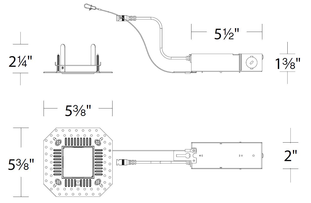 FQ 2″ Remodel Housing Trimmed / Trimless Non-IC