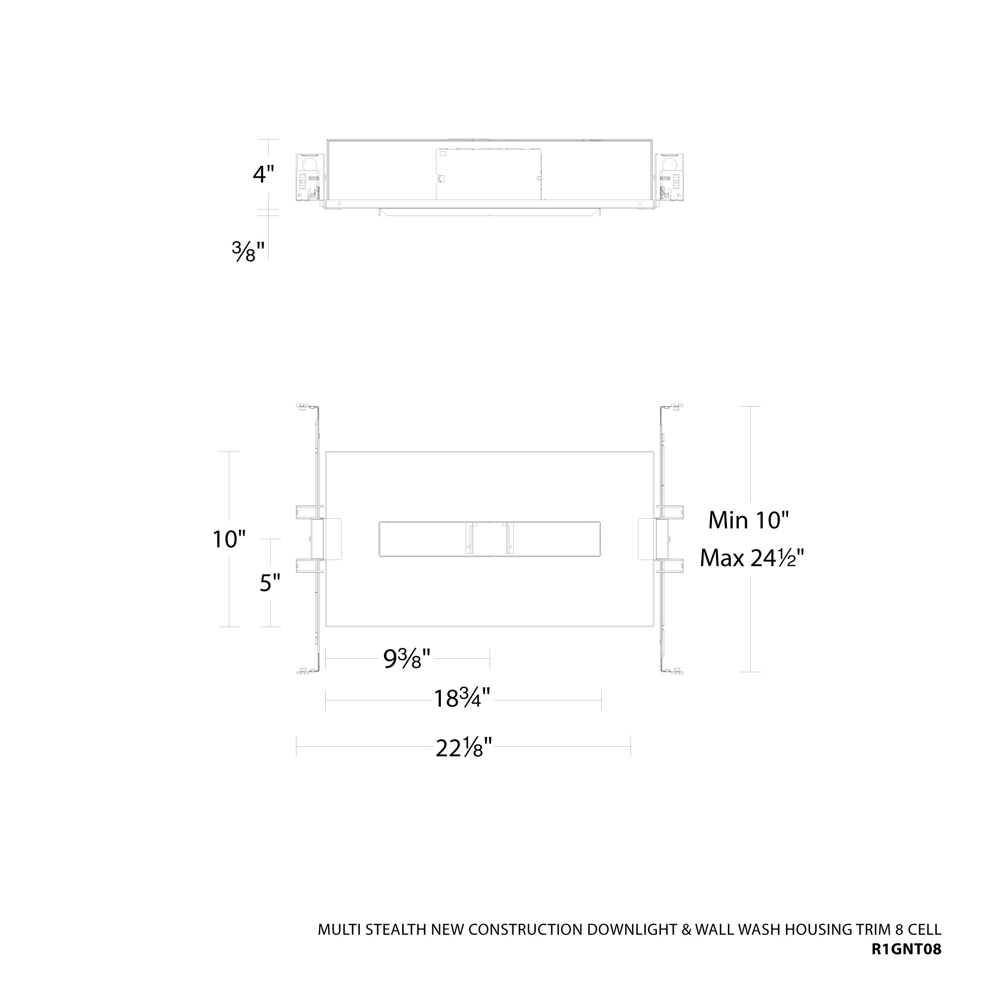 Multi Stealth New Construction Downlight & Wall-Wash Housing Trim