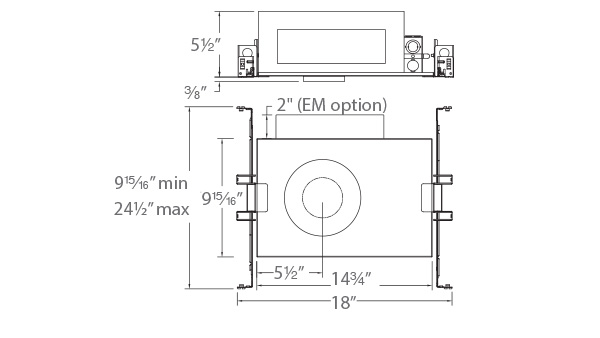 Volta 2″ New Construction Housing Trim Round