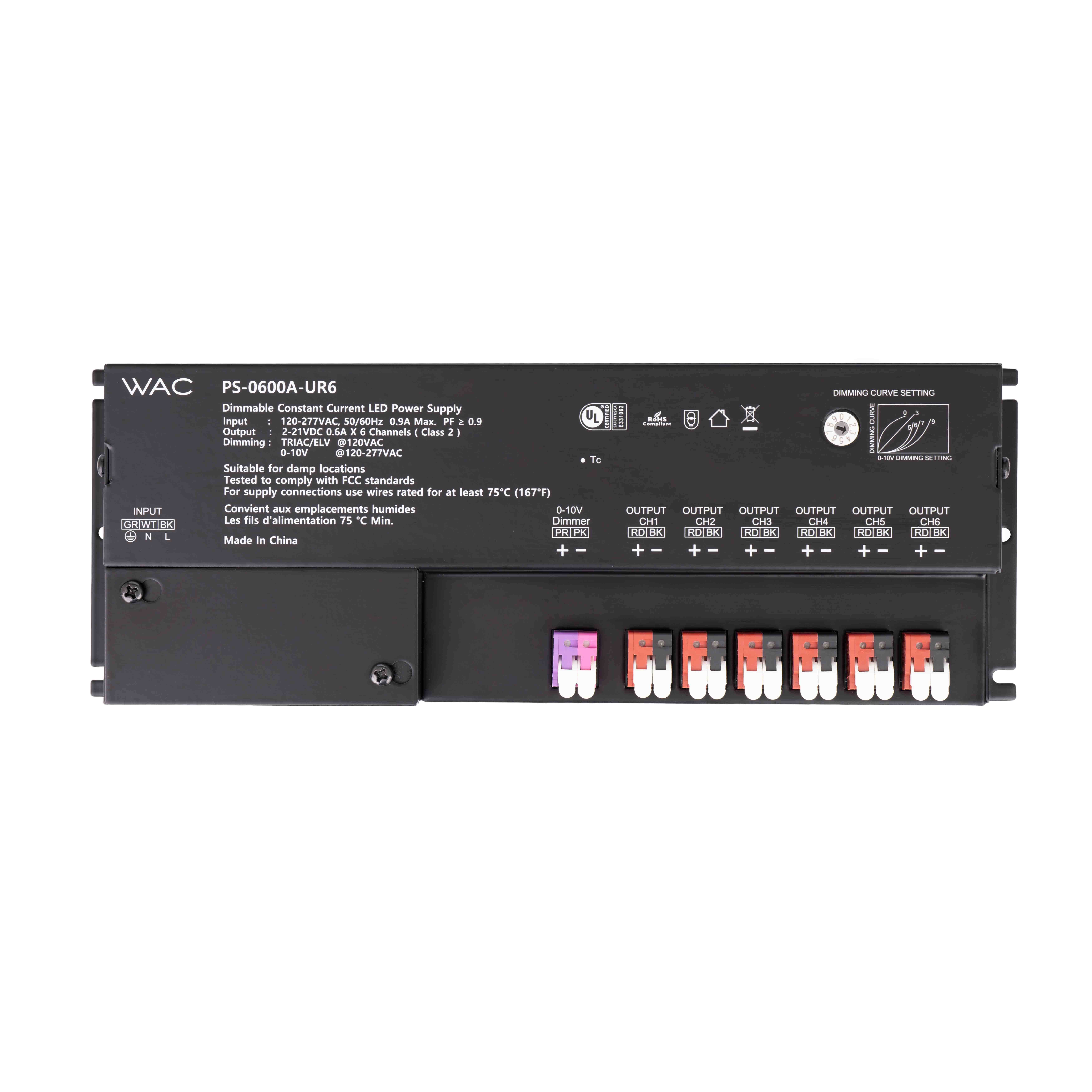 Remote Power Supply 6 CHs ~ 600mA, 2-21 VDC, 75.6W