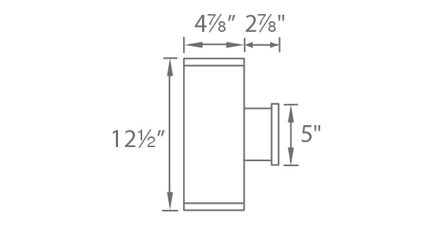 Tube Architectural 5" Ultra Narrow Double Wall Mount