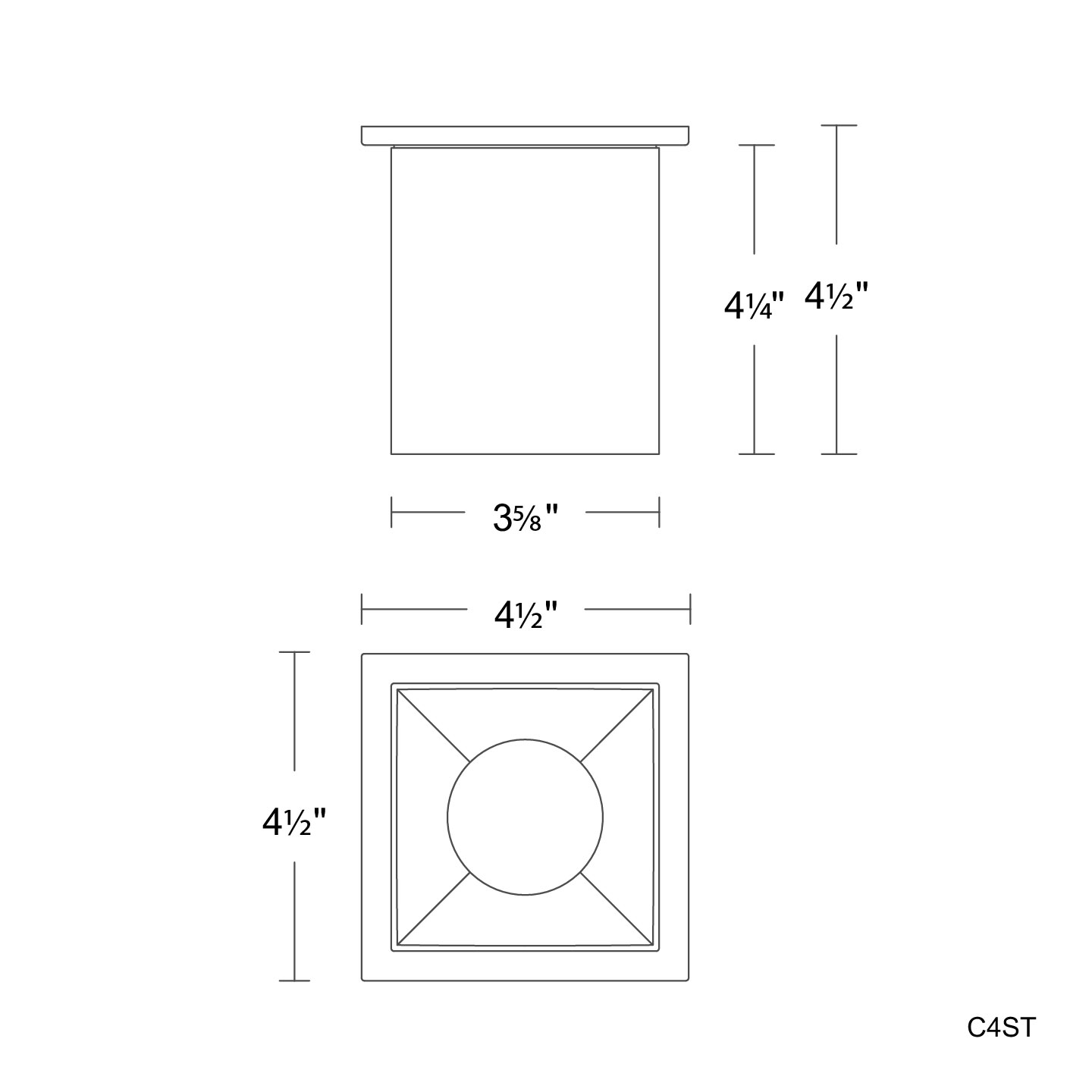 Zoron 5CCT Ceiling Mount - Square