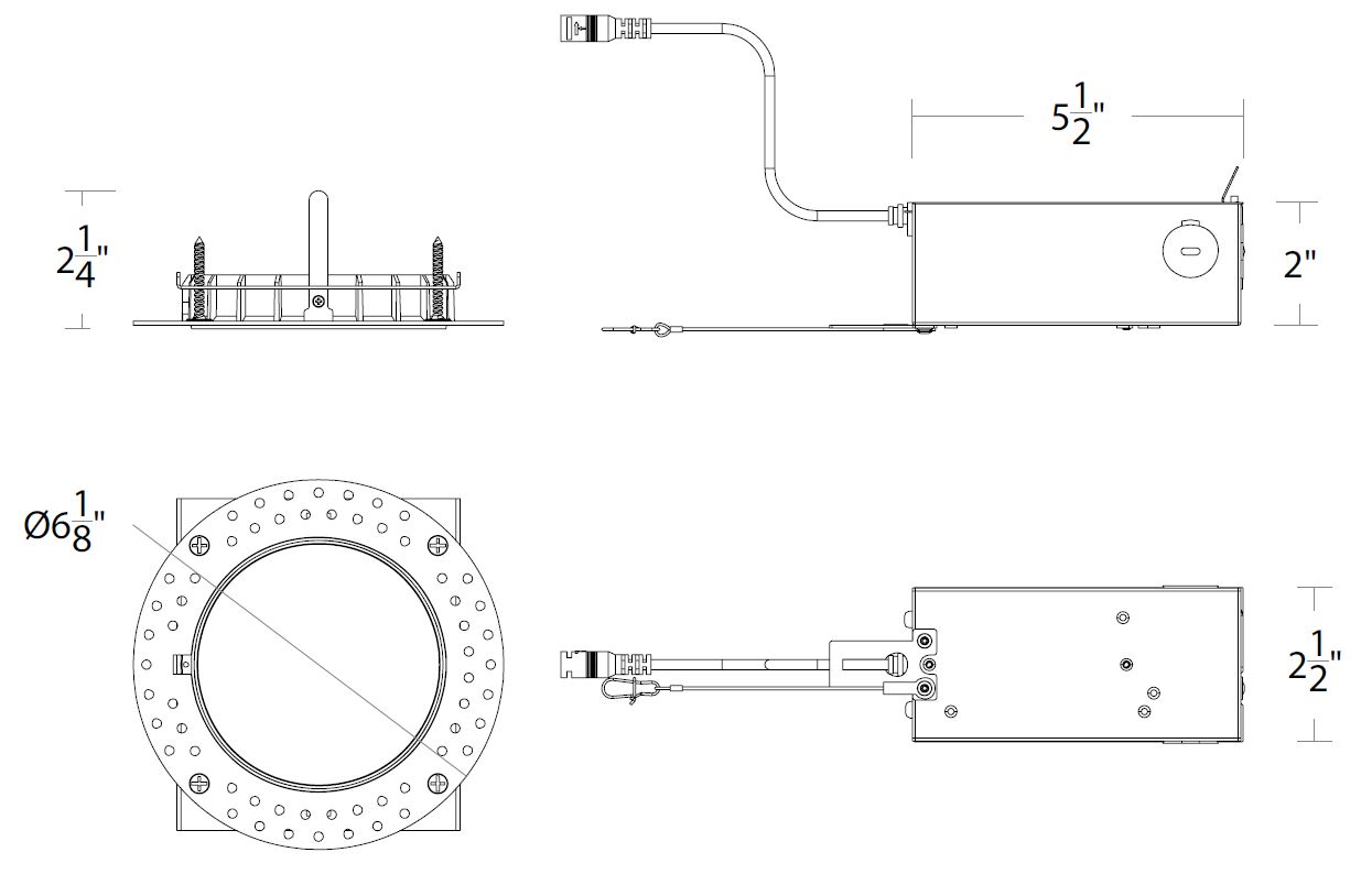 FQ 4″ Remodel Housing Trimmed / Trimless Non-IC