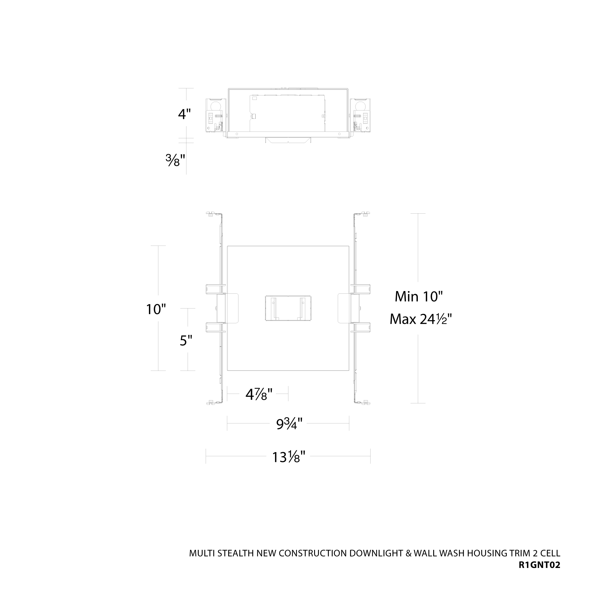 Multi Stealth New Construction Downlight & Wall-Wash Housing Trim