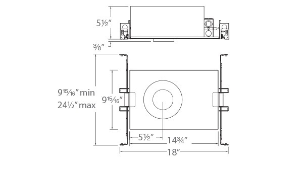 Volta 2″ Tunable White New Construction Housing Invisible Trim Round