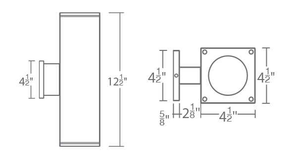 Cube Architectural 5" Ultra Narrow Double Wall Mount