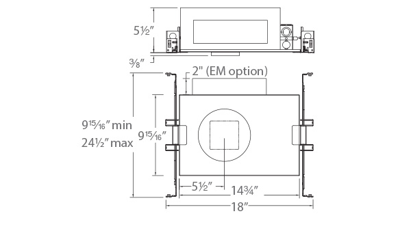 Volta 2″ New Construction Housing Trim Square