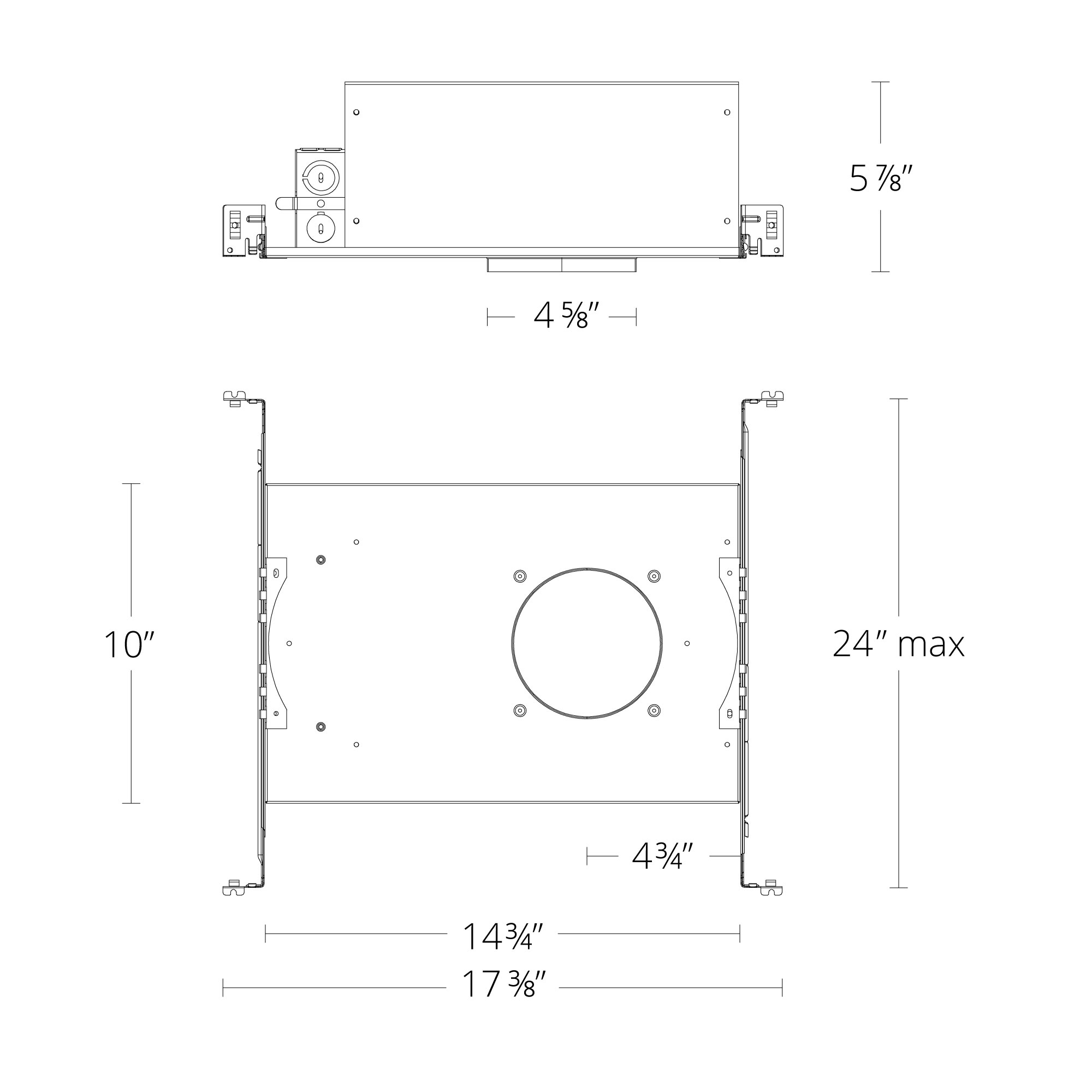 FQ 4″ New Const Housing Trimmed / Trimless, Round / Square