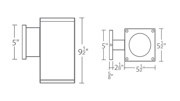 Cube Architectural 6"Single Wall Mount