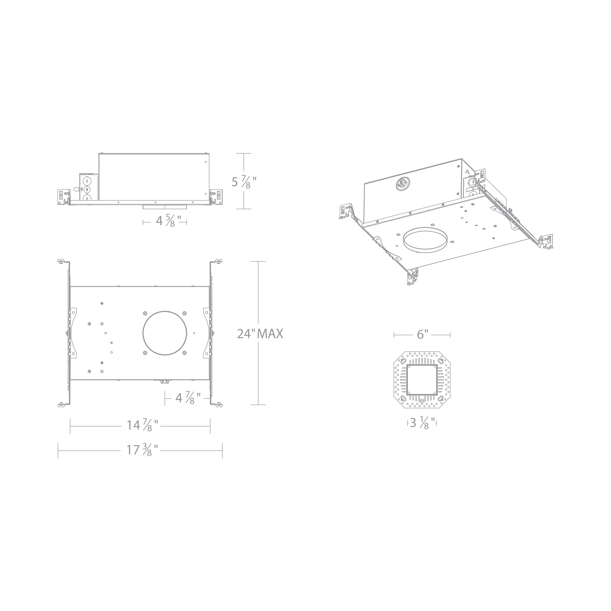 FQ 4″ Tunable White New Const Housing Trimmed / Trimless, Round / Square