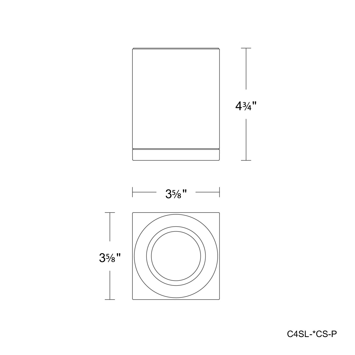 Zoron 5CCT Ceiling Mount Trimless - Square