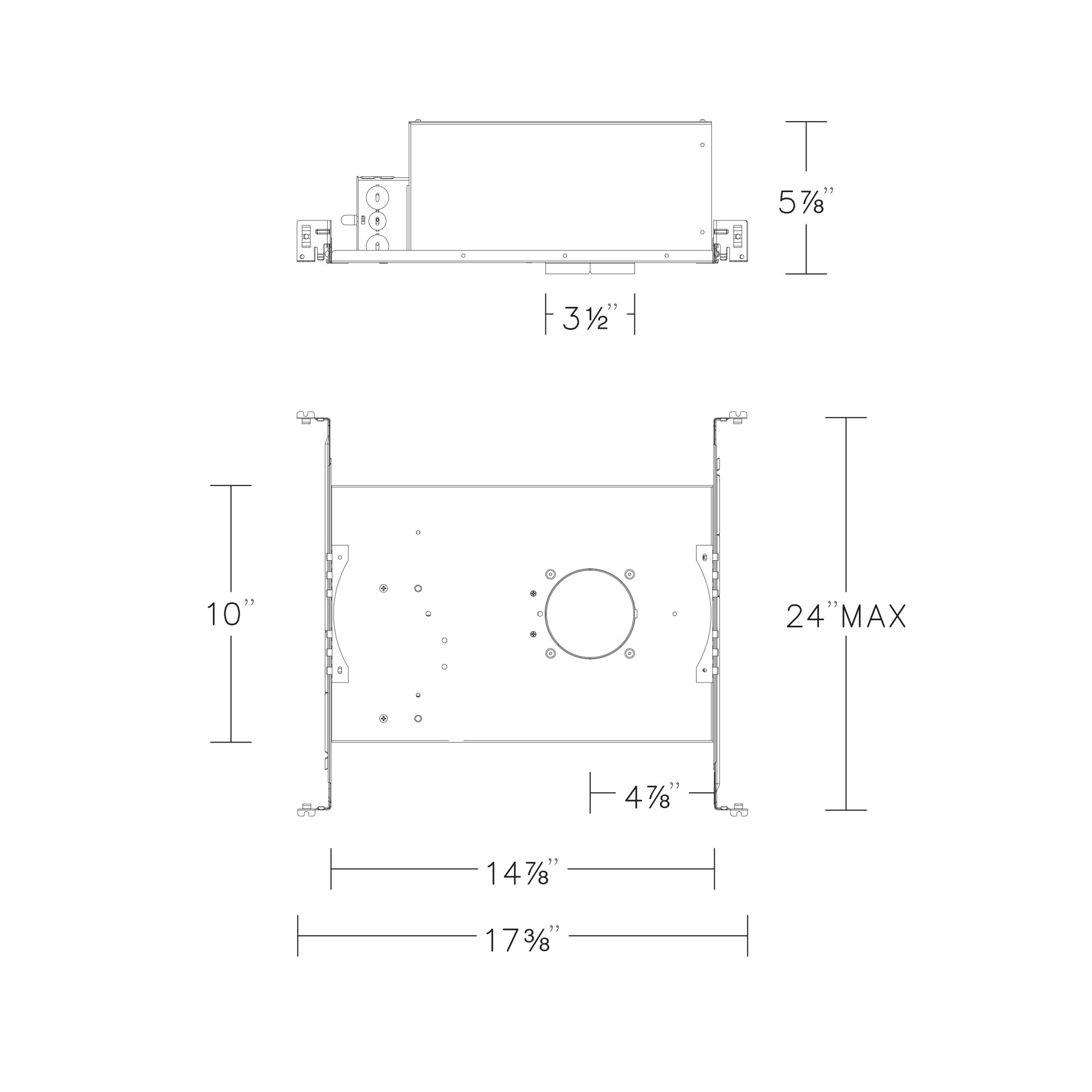 FQ 2″ New Const Housing Trimmed / Trimless, Round / Square