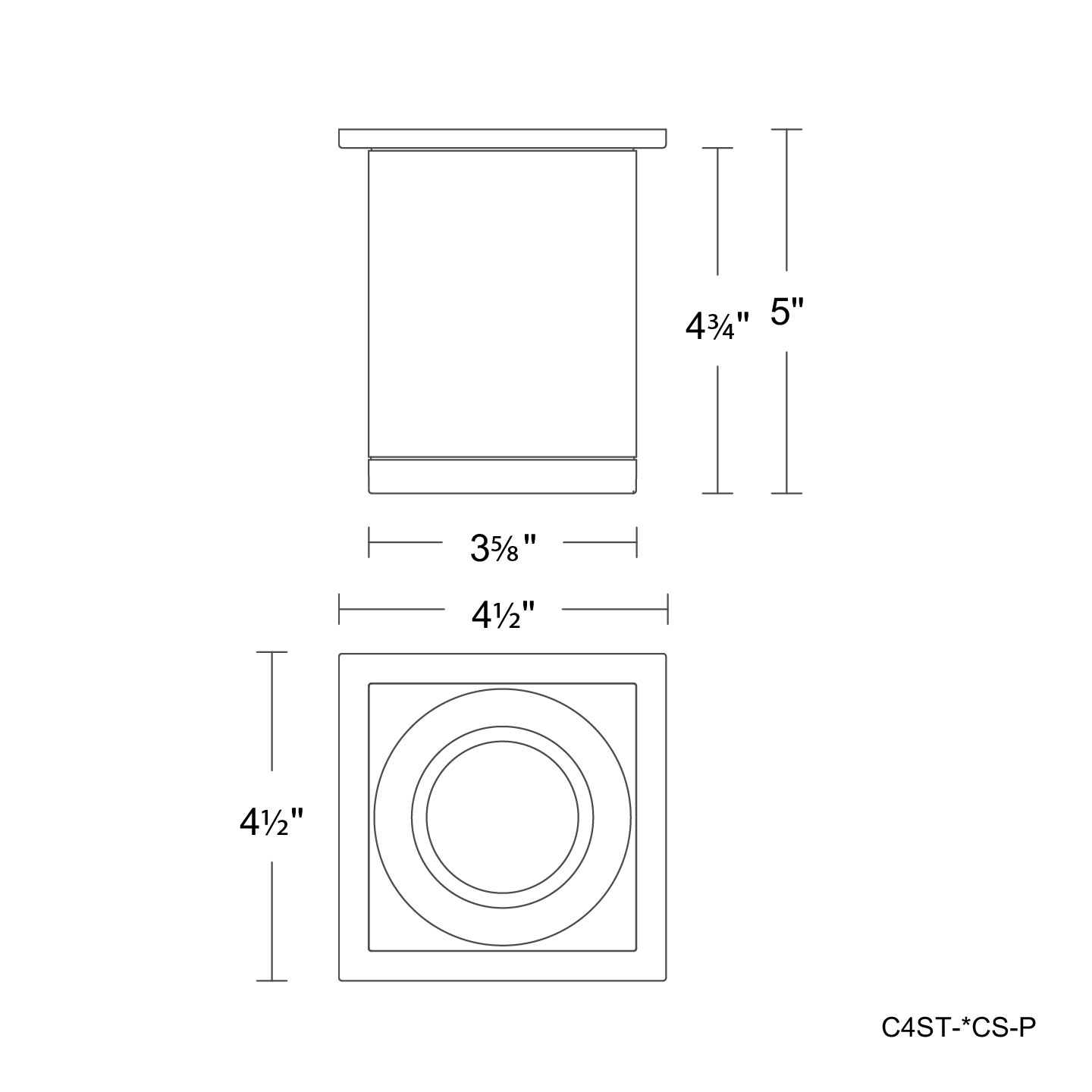 Zoron 5CCT Ceiling Mount - Square
