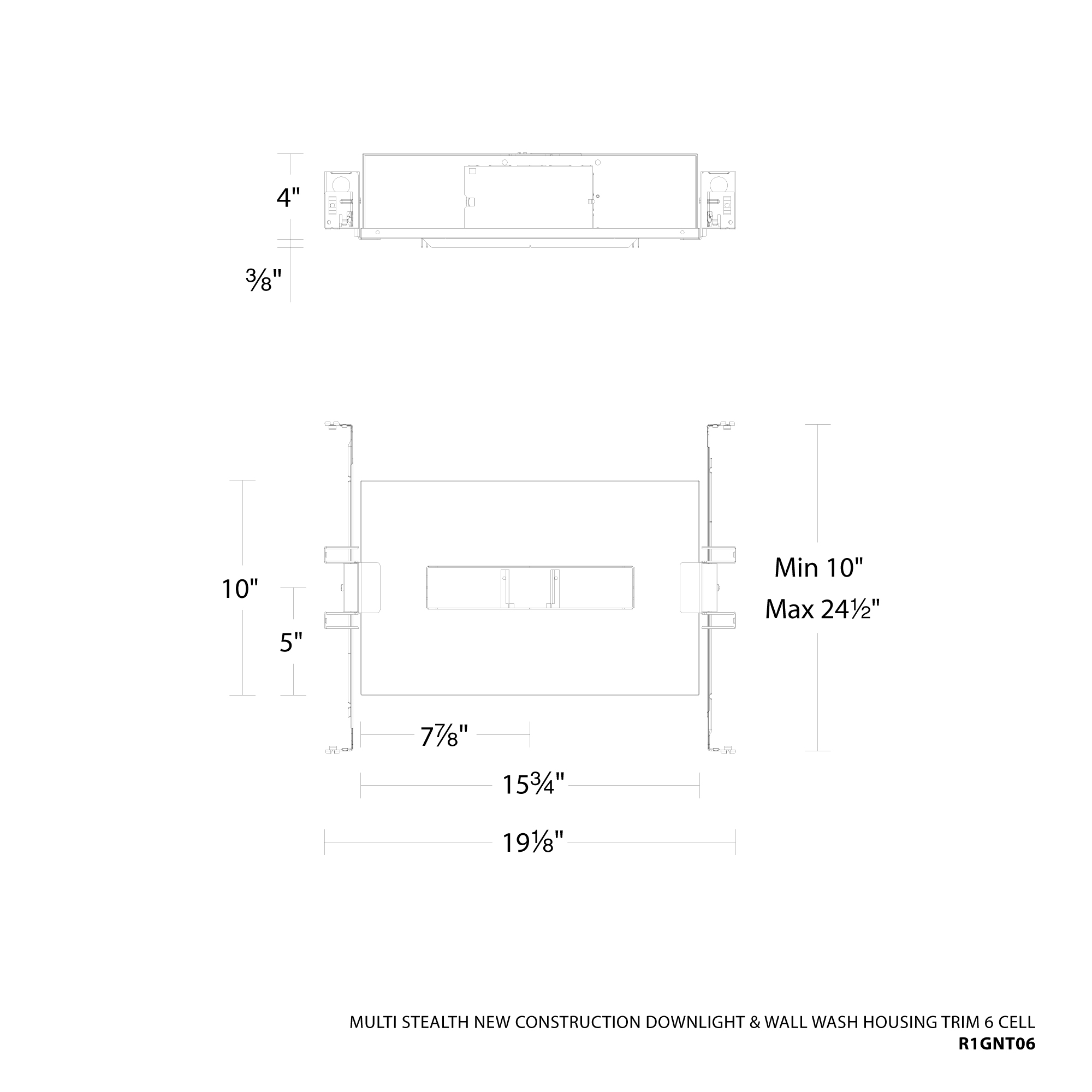 Multi Stealth New Construction Downlight & Wall-Wash Housing Trim