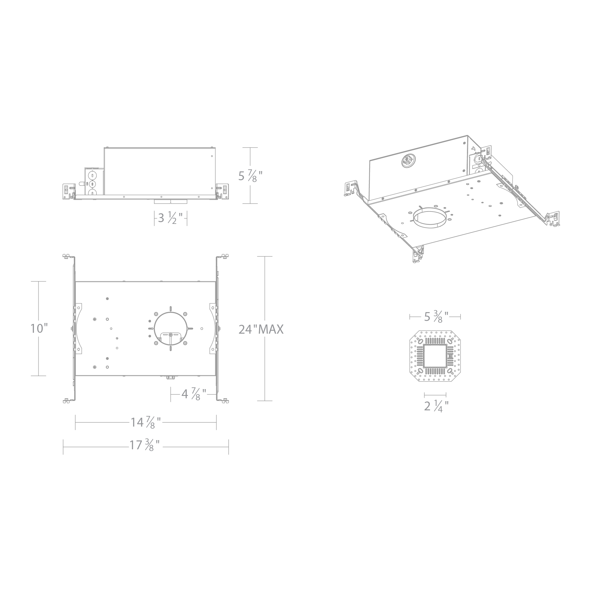 FQ 2″ Tunable White New Const Housing Trimmed / Trimless, Round / Square