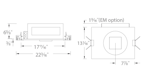 Volta 4.5″ New Construction Housing Trimless Square