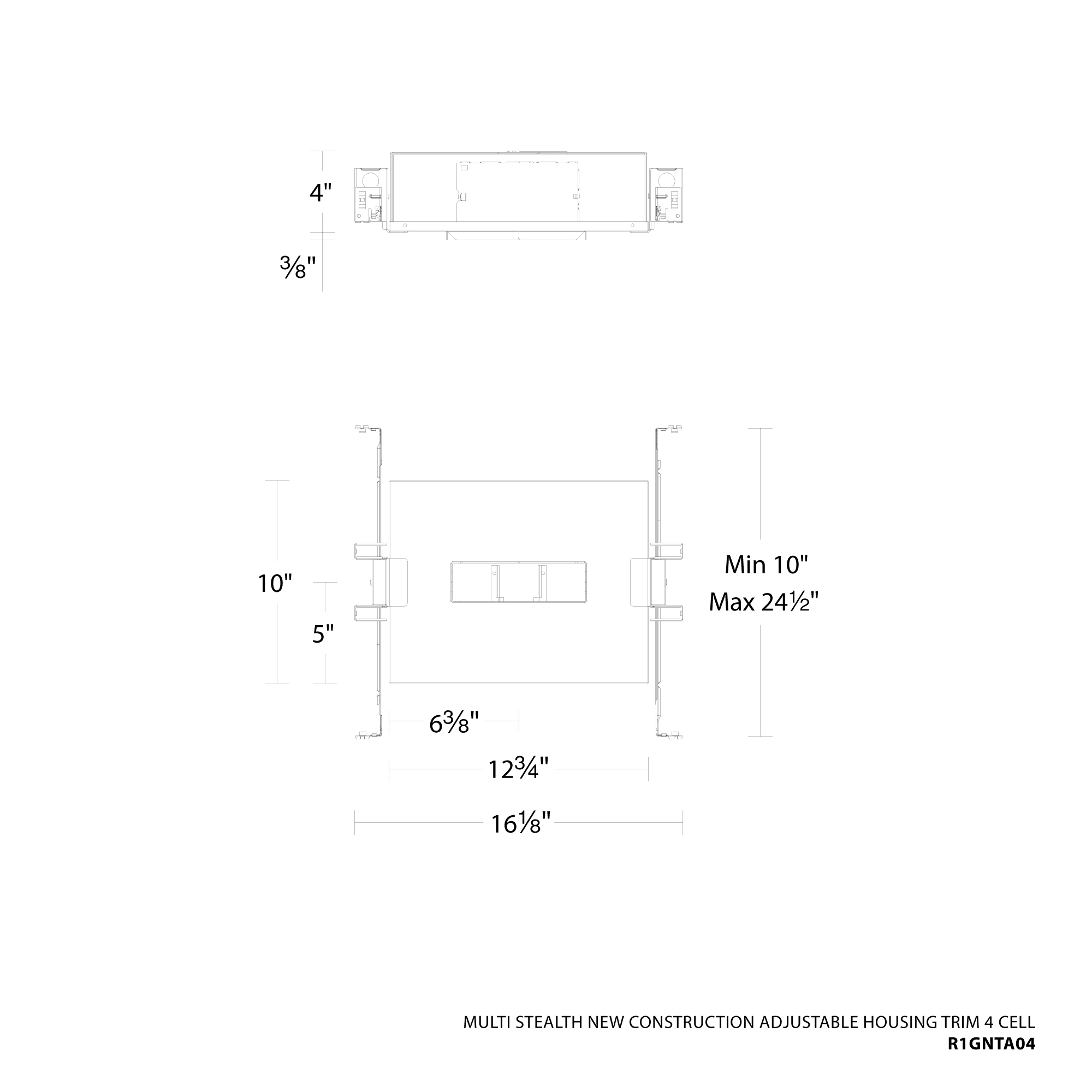 Multi Stealth New Construction Adjustable Housing Trim
